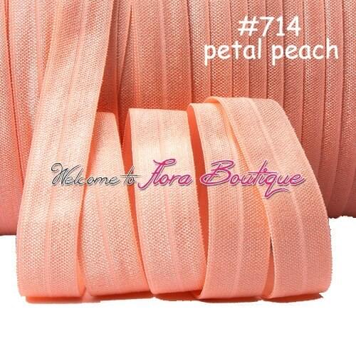 Good quality elastic ribbons, wholesale fold over elastic, #714 petal peach fold over elastic