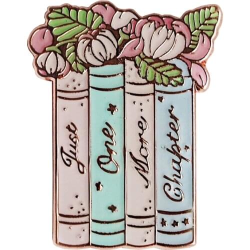 Book flowers Enamel Pin