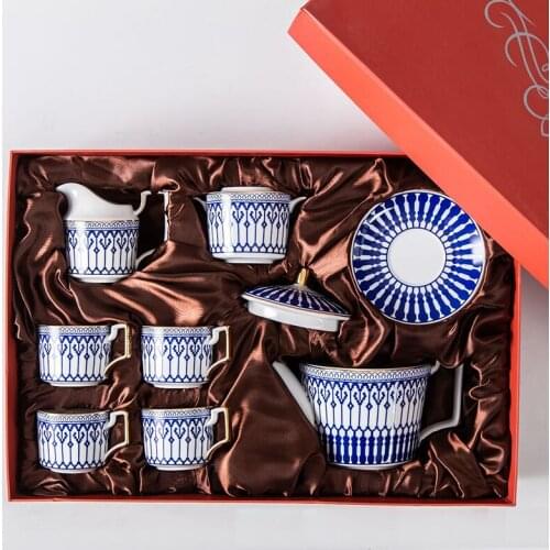 Wourmth European Coffee Cup Set High-Quality Bone china Coffeeware Afternoon Teapot tea set Sugar Bowl Kitchen Accessories