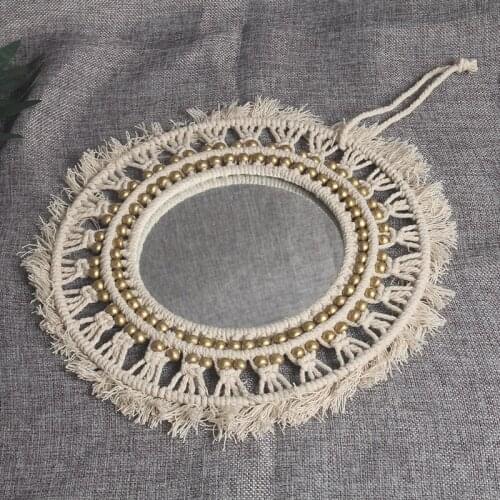 European style personality modern minimalist style woven wall hanging decoration creative home makeup furnishing mirror LX102915