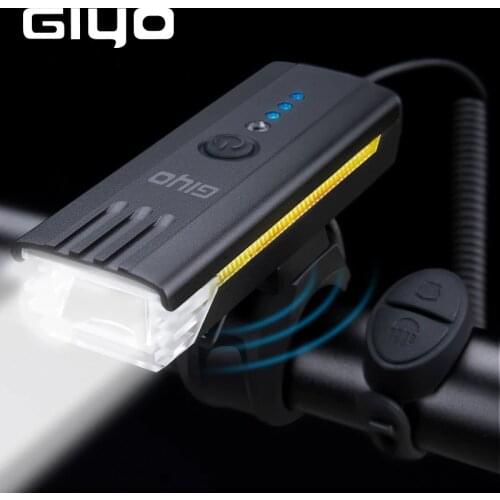 Giyo Multi Function Cycling Headlight Horn Remote Control Bicycle Front Flashlight Road Bike Handlebar Lamp MTB USB Charge Torch
