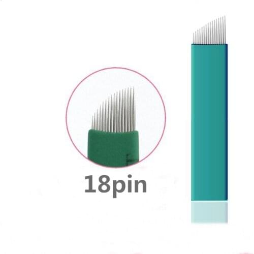 Microblading needle 18 pin 0.18mm diameter blade with Lot No. Expiry Date for microblading tebori embroidery pen free shipping