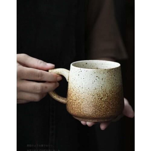 Stoneware kiln change mug Retro office water cup Japanese breakfast cup Ceramic drinking cup Stoneware coffee cup