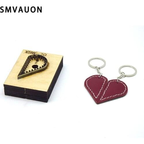 Leather Knife Cutting Die Heart Key Ring Diy Key Case Pendant Cutter Mold Knife Mould Leather Craft Hand Punch Tool SMVAUON