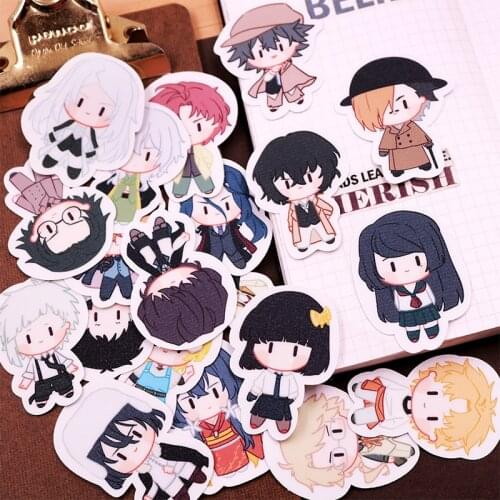 Bungou Bungo Stray Dogs Nakahara Chuuya Dazai Osamu Anime CP Figure Cartoon Stickers Waterproof Luggage Guitar Phone Decal Decor