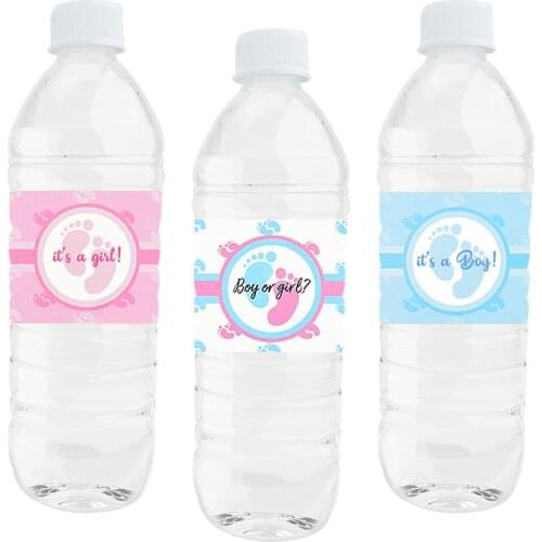 24Pcs Boy Or Girl Water Bottle Labels It Is A Boy/girl Stickers For Baby Shower Christening Decor Gender Reveal Party Supplies