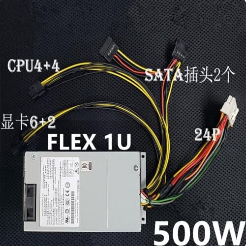New PSU For FSP 80plus Platinum Flex ITX LOLI GEN8 NAS Small 1U K39 S3 M24 500W Power Supply DPS-500AB