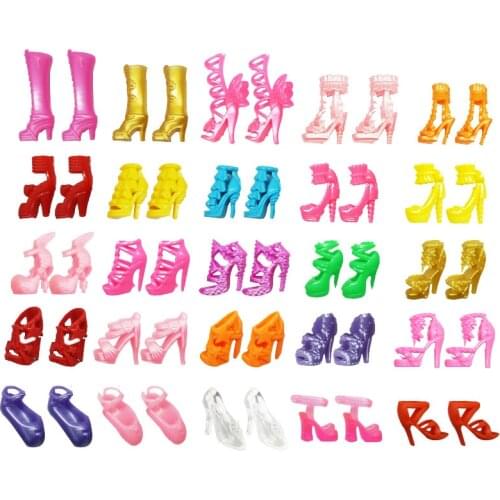 For Original Barbie Mix 20pcs shoes dolls house Sandals For Decor Doll Toy Dolls Accessories Girls Play House Party Girls Gift