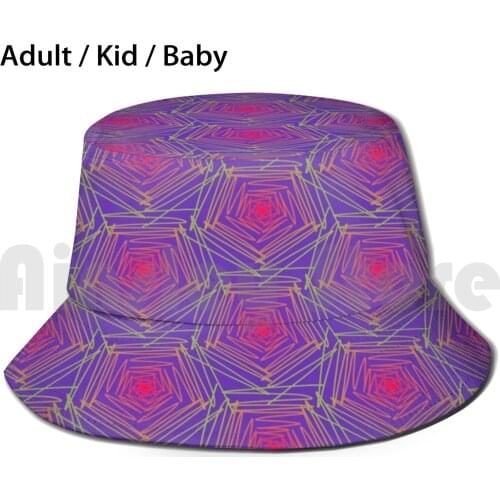 Psychedelic Turtle Sun Hat Foldable UV Protection Purple Turtle