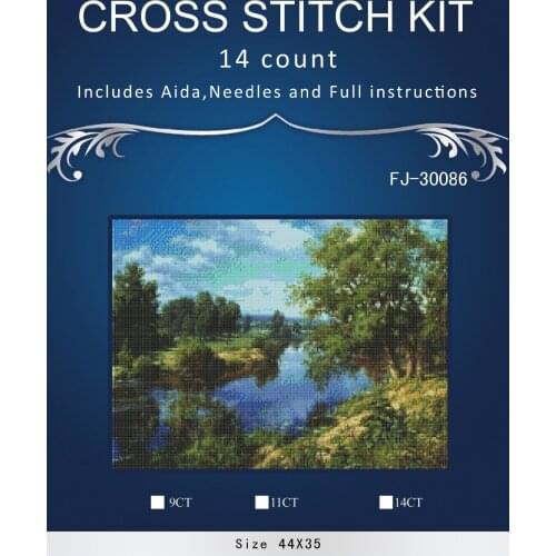 Needlework,DIY1 4thCT unprinted Cross stitch Embroidery The Nature of Scenery home Counted White canvas Cross-Stitching