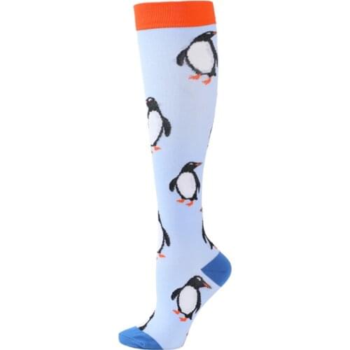 Sports compression socks mens striped polka dot pattern stretch cute couple calf stockings colorful funny riding running new