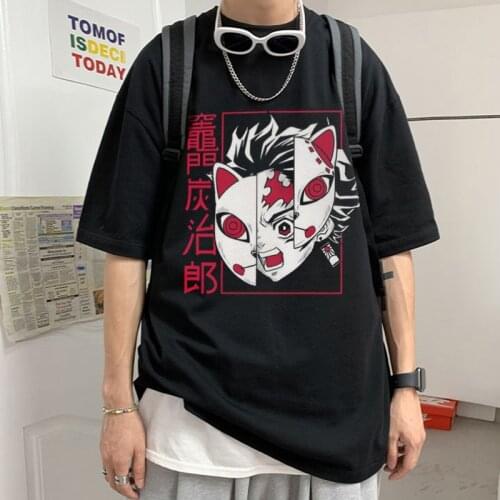 Tanjiro Kamado Nezuko print Tee Shirt Clothes Cool Kitsune No Yaiba woman tshirts Short Sleeve Harajuku Anime Demon Slayer tops