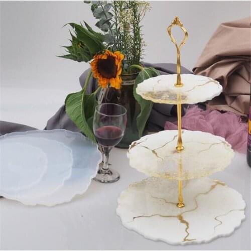 DIY Three-layer Fruit Tray Tea Tray Silicone Mold Epoxy Resin Tray Coaster Resin Mold for Desktop Mats Decoration