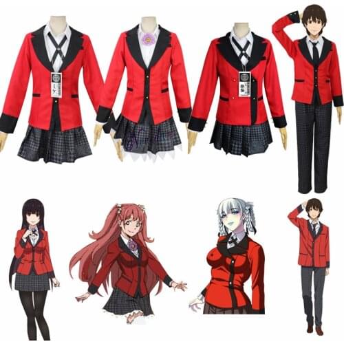 Anime Kakegurui Yumeko Jabami Rune Yomozuki Kirari Midari Ryota Japanese School Uniform Full Set Women Men Cosplay Costume Wig