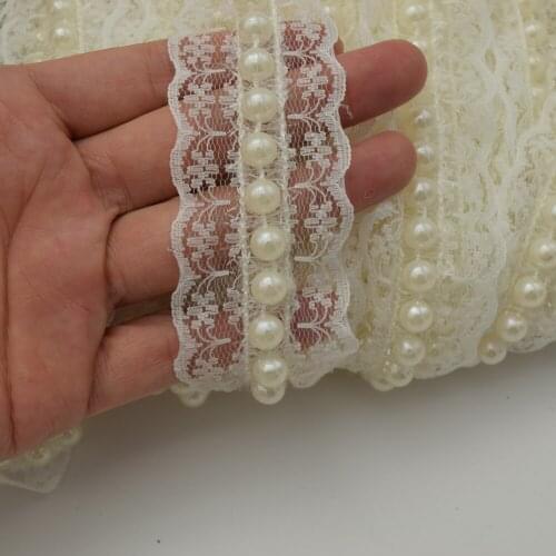 10yards white lace with beaded lace curtain lace accessories accessories wide:4.2cm