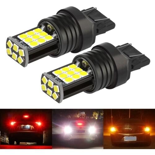 2PCS 2020 New T20 7443 W21/5W Super Bright 3030 LED Car Tail Brake Bulbs Turn Signals Auto Rear Fog Lamp Daytime Running Lights