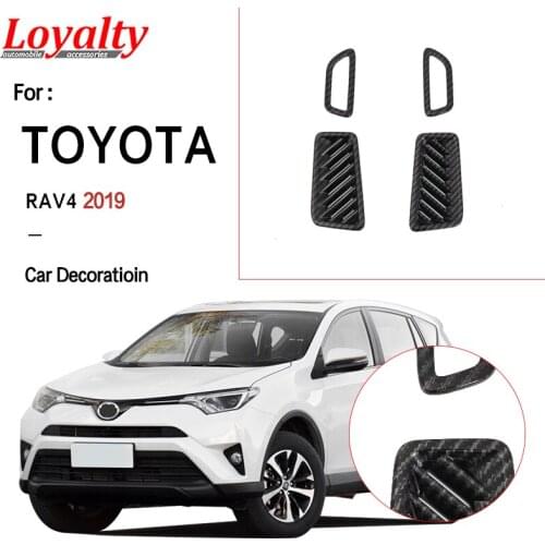 Loyalty For Toyota RAV4 2019 Car Interior Front Upper Air Vent Outlet Cover Trim 4pcs ABS Plastic Carbon fiber Auto Accessories