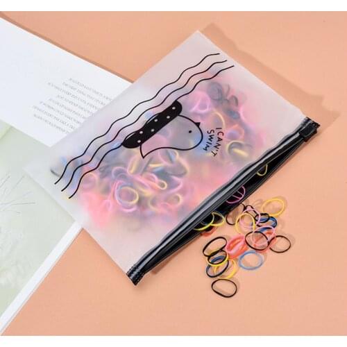 5Pcs/Set Underwear Storage Bag Cartoon Sealed Translucent Bird Pattern Frosted Bra Organizer for Home