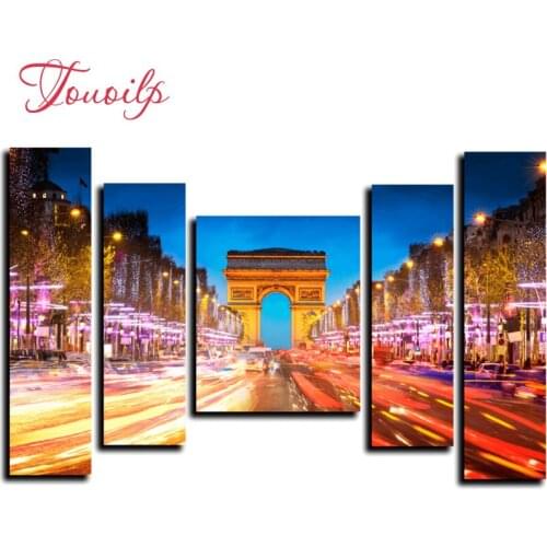5pcs,Full square&round DIY Urban view 5d Diamond Painting Cross Stitch Diamond Embroidery Patterns rhinestones Diamond Mosaic