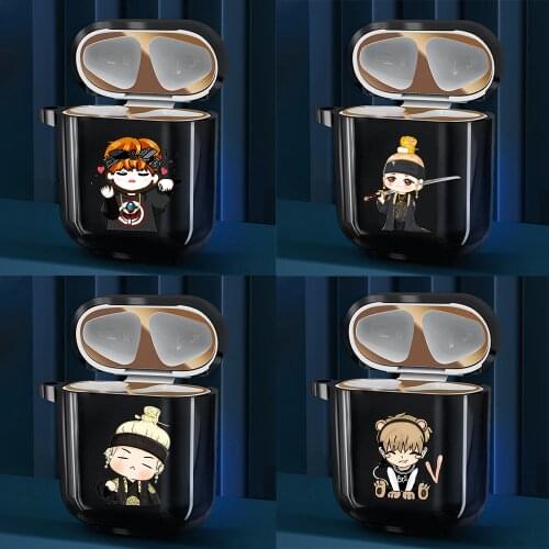 Funda Agust D Suga King Cute Kpop Cartoon Case for Apple AirPods 2 1 Black Silicone Cute Wireless Bluetooth Earphone Box Cover