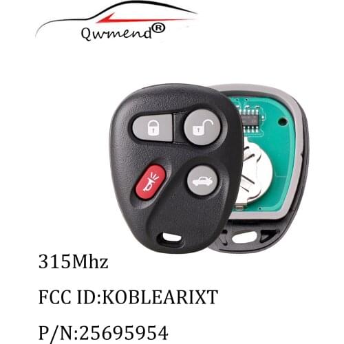 QWMEND 4Button Keyless Entry Remote key For Chevrolet Silverado Suburban S10 Tahoe Yukon 2002-2004 Koblear1xt 25695954 Car keys