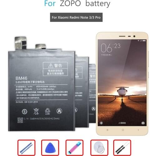 For BM46 High Capacity 4000mah Mobile Phone BM 46 Battery For Xiaomi Redmi Note 3 3Pro note3 Pro/Prime Battery+Free Tools