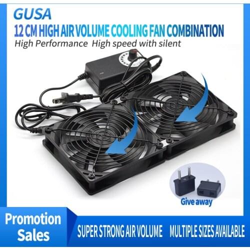 GUSA 120mm ultra-large air volume fan cooling belt controller 12cm 12V 220V chassis workstation cabinet radiator server fan