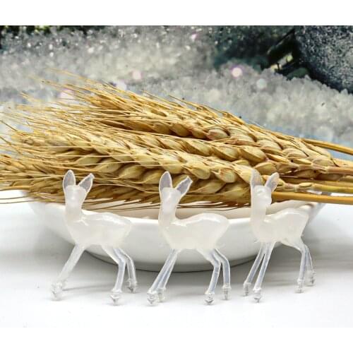 24Pcs Artificial Mini Deer Doll Garden Model Plastic Crafts Statue Family Decoration Children Toy Christmas Pendant Diy
