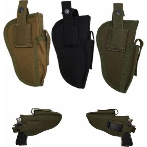 Right Left Interchangeable Tactical Pistol Hand Gun Holster w/ Magazine Nylon Belt Holster Airsoft Pistol Accessories Glock
