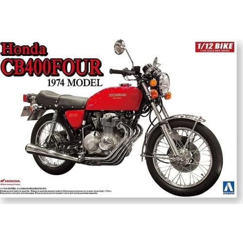 1/12 AOSHIMA plastic assembly car model toy Honda CB400FOUR 1974 Motorcycle static model adult collection DIY assembly kit#00764