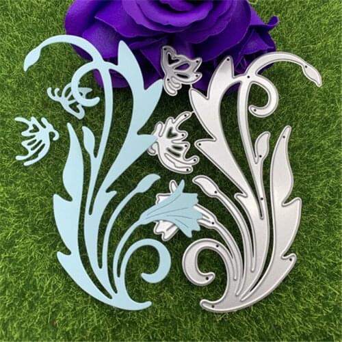 Morning glory trumpet flower and butterfly hand embossed DIY album scrapbook greeting card decoration metal cutting mold
