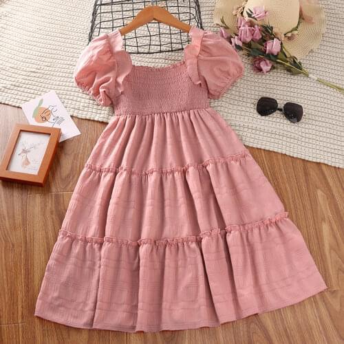 2021 New Style Kids Dress for Girls Cotton Girl Dress Vestidos A-LINE Student Party Princess Girl Dresses Children Clothes