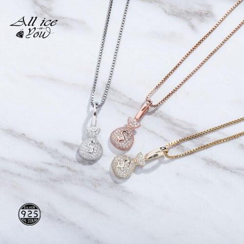 ALLICEONYOU 925 Sterling Silver High Quality Iced Out Cubic Zirconia Large Cross Pendant Necklace Hip Hop Fashion Jewelry Gift