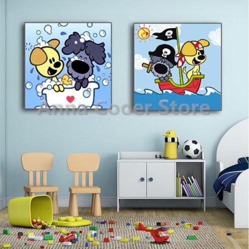 Full Square/Round Drill 5D DIY Diamond Painting "Cartoon Woezel Pip" 3D Embroidery Cross Stitch Mosaic Rhinestone Decor