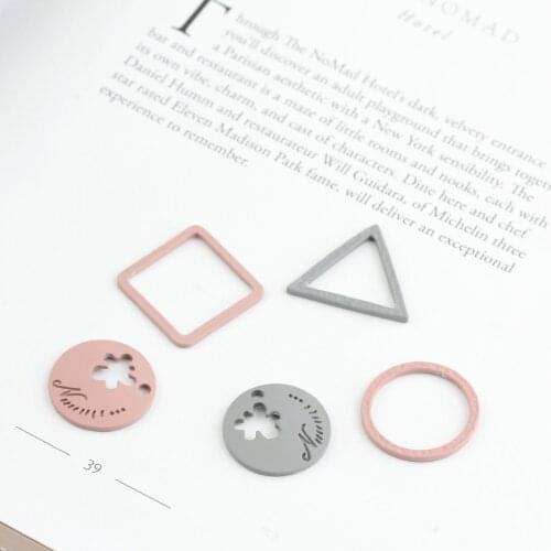 Rubber paint diy Korean jewelry accessories Painted alloy small pendants Bracelet pendant accessories geometric Jewelry