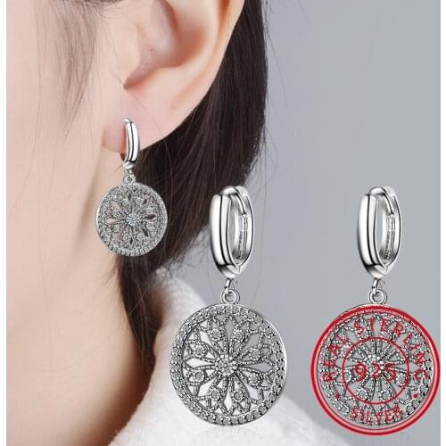Original Creative Real 925 Sterling Silver Dreamcatcher Round Stud Earrings For Women Fashion Silver 925 Jewelry Gift E630