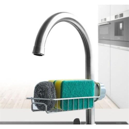 Stainless Steel Drain Rack Faucet Rack Shelf Sponge Dish Cloth Finishing Rack Rag Storage Drain Dry Rack Kitchen Storage