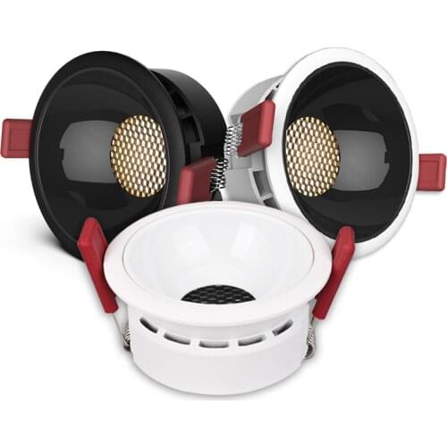 Anti-glare Recessed Ceiling Downlight lamp 7W 12W 18W 20W honeycomb cob led spot lights Ceiling Fixtures Lighting 85-265V