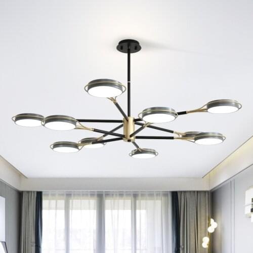 New Led Chandelier For Living Room Loft Bedroom Kitchen Home Ceiling Hanging Lamp by sala Modern Black White Indoor Lighting
