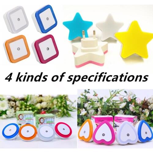 Mini LED 0.5W Night Light Control Auto Sensor Baby Bedroom Lamp square White yellow AC110-220V LED night light for baby US EU