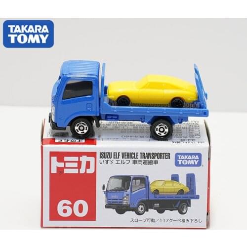 Takara Tomy Tomica ISUZU ELF Vehicle Transporter Truck Alloy Diorama Car Model Collection Miniature Carros NO60 Toys