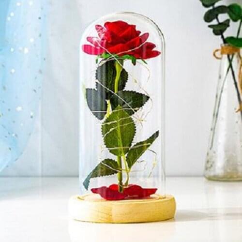Eternal Rose LED Light Up Valentines Mothers Fresh Roses Gift Home Decor