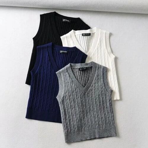 Knit vest winter tops for women 2020 fall winter