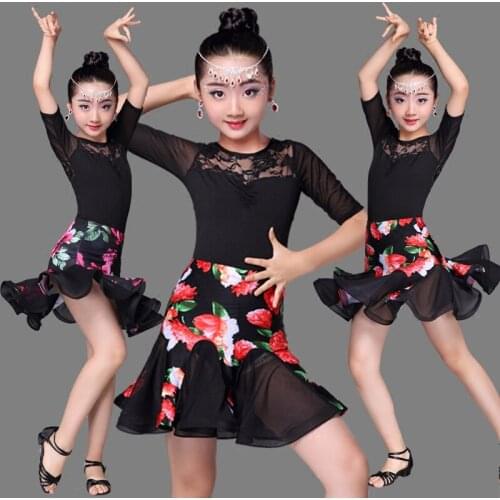 New children Latin dance skirt Latin girls Latin practice performance costumes in large children Latin dance clothing