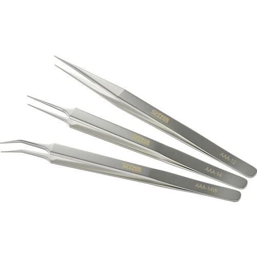 AAA Stainless Steel Pointed Sharp Tweezer Frosted Clamps Medical Industrial Grade For Electronic Repair Tool Lengthened Straight