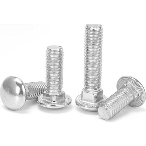 1/2/5/10pcs M4 M5 M6 M8 M10 M12 A2-70 304 Stainless Steel GB12 DIN603 Truss Round Head Square Neck Carriage Screw Coach Bolt