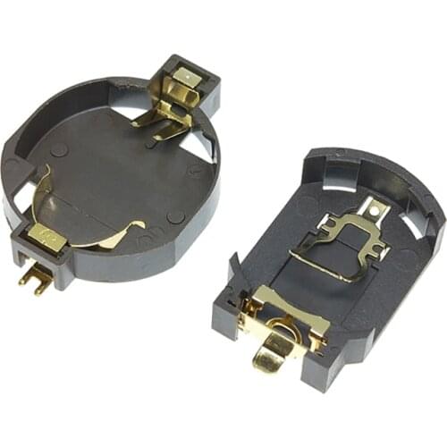 10Pcs/lots 3V CR2032 CR2025 Button Battery Holder,BS-10 BS-8 Gold-plated Patch Battery Socket Holder Case Storage Boxes