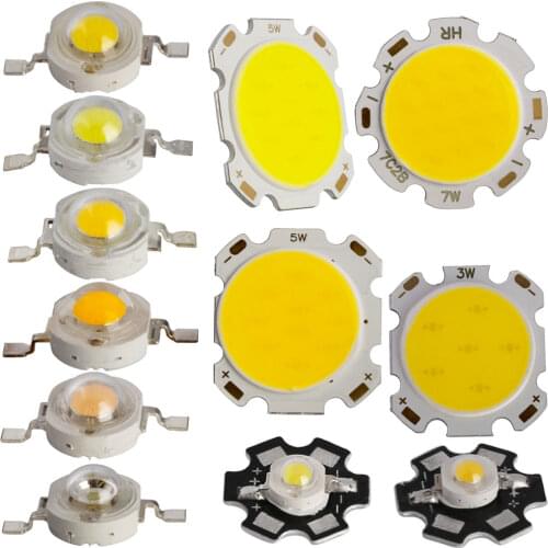100Pcs 1W 3W 5W 7W High Power LED Light Beams 2.2 V-3.6 V 9-12V 15-17V 16-24V SMD Chip LED Diodes White / Warm White Lamp