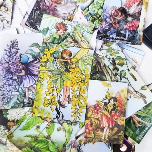 33Pcs/lot Japanese Diary Kawaii Cute Flower and beautiful girl Plant Journal Decor Flake Stickers Scrapbooking Stationery