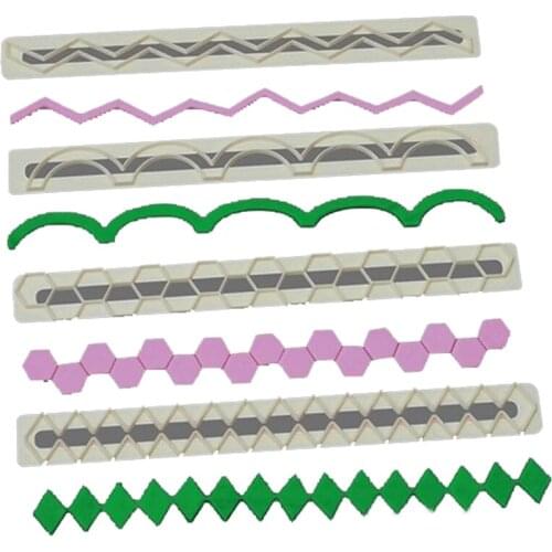 4pcs Geometry Cookie Cutter Plastic Biscuit Knife Baking Fruit Cake Kitchen Tools Mold Embossing Printing